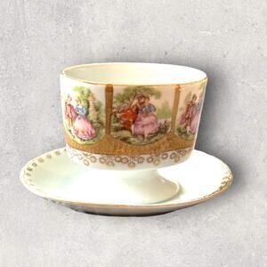 Vintage Fragonard Style Lustreware Dematisse Cup & Saucer